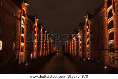 Similar – Foto Bild Speicherstadt bei Nacht in Hamburg