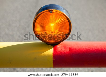 Red light on the automatic road barrier, no way signal