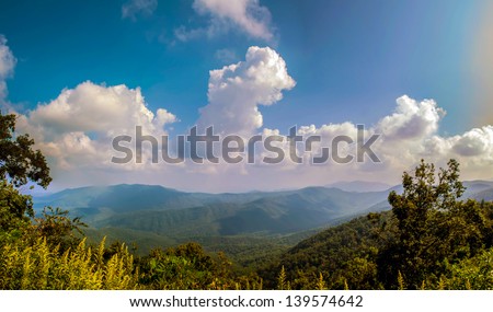 Blue Ridge Parkway Scenic Mountains Overlooking beautiful landscapes