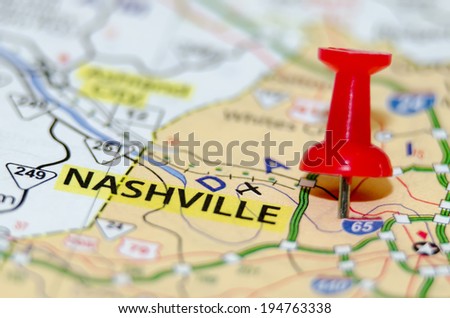 nashville city pin on the map