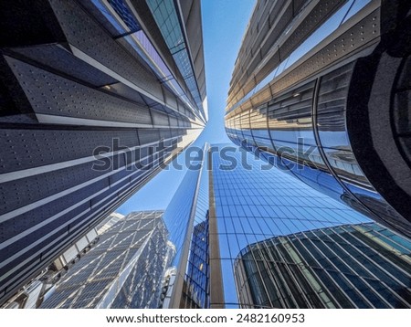 Similar – Image, Stock Photo Reflection on the skyscraper , the Berlin TV tower. The TV tower is slightly distorted by the reflection.