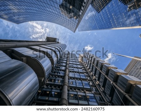 Similar – Image, Stock Photo Contemporary city with skyscrapers and bridge