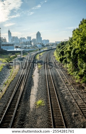 Similar – Image, Stock Photo Sunrise over southern town on seaside