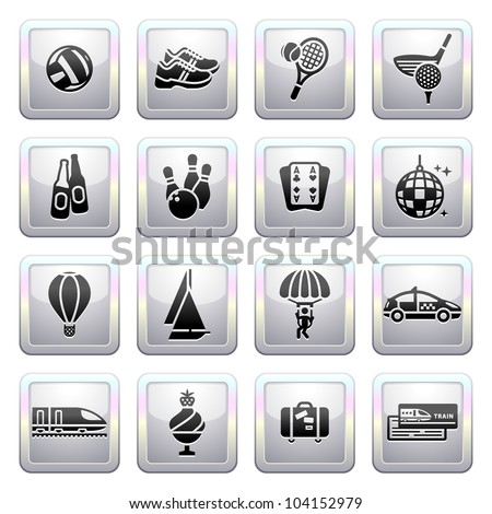 Signs. Vacation, Recreation & Travel. Third set icons