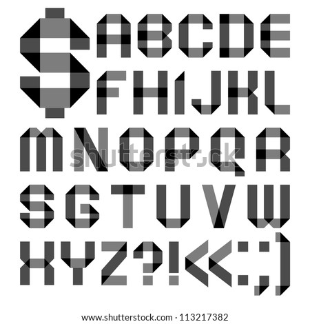 Vector Images Illustrations And Cliparts Alphabet From A Paper Transparent Tape Roman Alphabet A B C D E F G H I J K L M N O P Q R