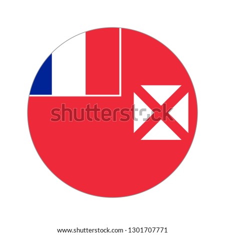 Flag of Wallis and Futuna. Circular icon on white background, vector illustration.
