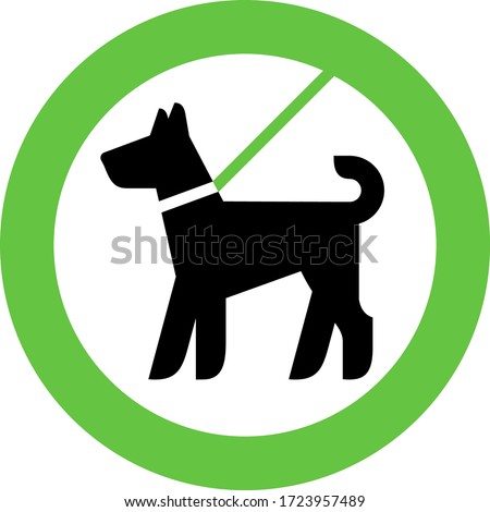 Dogs Allowed only on a lead, modern sign for city design, vector illustration