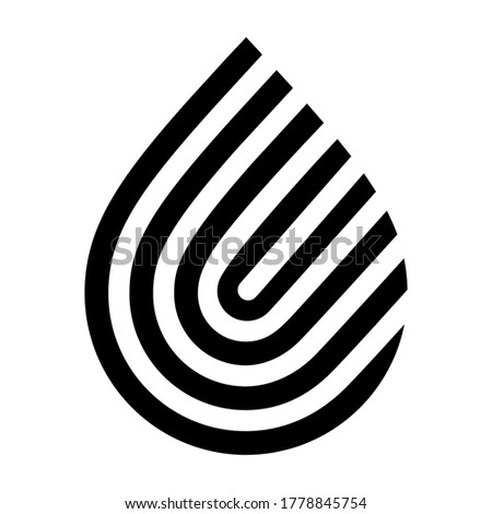 Water drop Logo design vector template linear style, black vector illustration