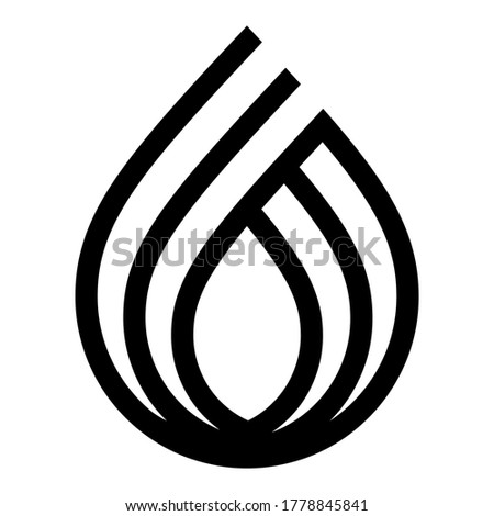 Water drop Logo design vector template linear style, black vector illustration