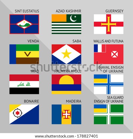 Flags of world, flat vector illustration. Set number 17
