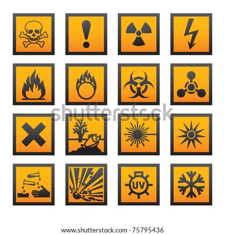 Old Hazard Symbols Stock Vector 75795436 : Shutterstock