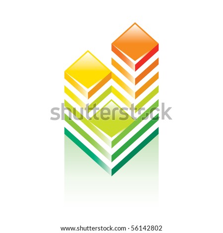 Sign Building Towers on a white background. The emblem for your logos design