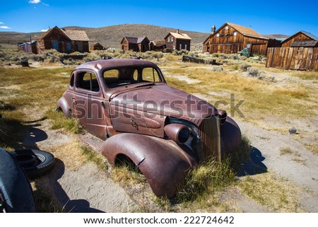 BODIE - Old car at ghost town Bodie State Park, California on September 3 2014