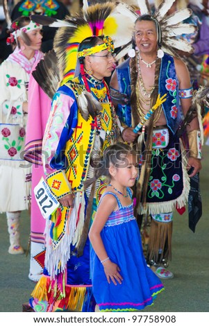 ARLEE, MONTANA - JULY 3: Unidentified Native Americans perform tribal dances at the 113th Annual Arlee Celebration Powwow. July 3, 2011 in Arlee, Montana