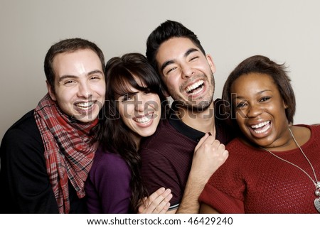 Friends laughing and having a good time