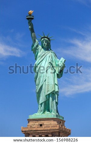 Statue of Liberty - New York City - blue sky
