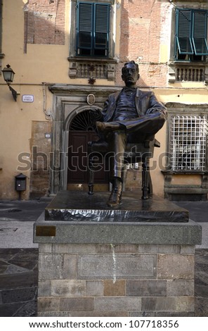 LUCCA, ITALY - JUNE 11: memorial for well known classical composer Giacomo Puccini who was born in Lucca and lived there for many years on June 11, 2012 in Lucca, Italy