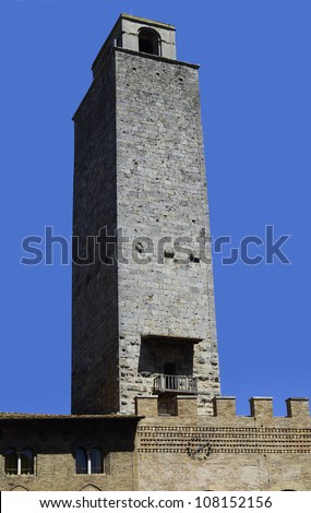 Italy, the tower Torre Grossa in the Unesco World Heritage site San Gimignano
