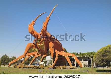 KINGSTON SE, AUSTRALIA - JANUARY 26: The Big Lobster sculpture - landmark and sign for a restaurant in the village on Limestone coast in South Australia, on January 26, 2008 in Kingston SE, Australia