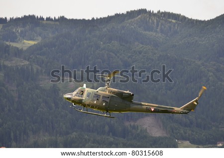 ZELTWEG, AUSTRIA - JULY 01: helicopter Augusta Bell AB 212 of the Austrian army by airshow - airpower11 - on July 01, 2011 in Zeltweg, Austria