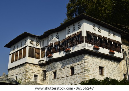 Greece, typical old mansion in the mountainous village of Vizitsa