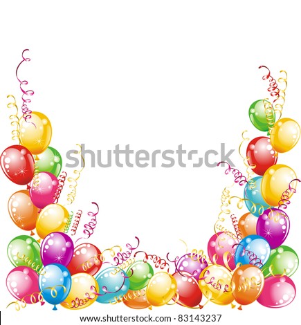 Invitation Card For Birthdays. Balloons Design Stock Vector 83143237 ...