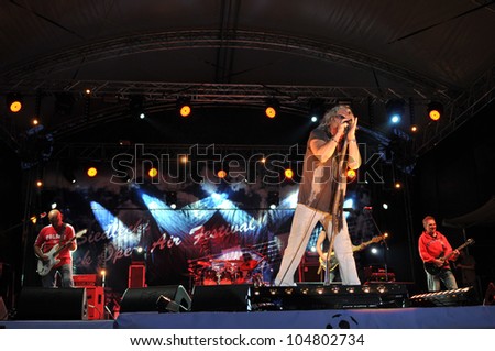 SIEDLCE, POLAND - JUNE 09: Band Perfect perform on stage at Siedlecki Rock Open Air Festival on June 09, 2012 in Siedlce, Poland