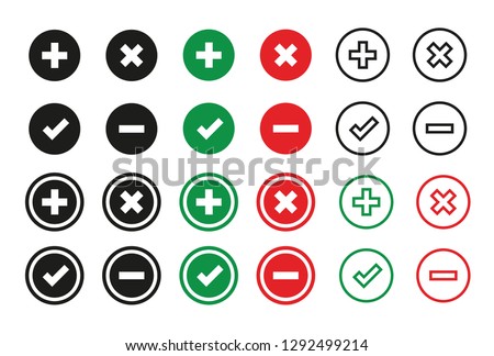 Validation icons, isolated on white background. Vector illustration.