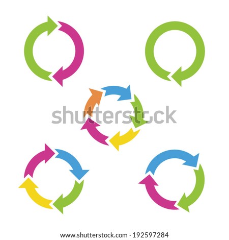 Colorful cycle arrows. Vector illustration.