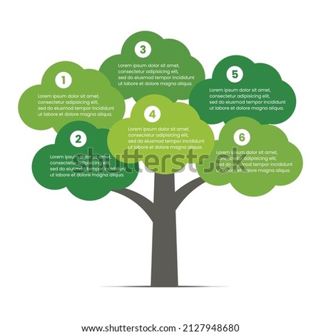 Abstract tree infographics elements. Design Template. Decorative tree isolated on white background. Vector illustration.