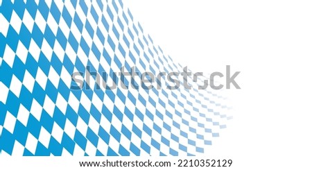 Bavarian Oktoberfest pattern with blue and white rhombus Flag of Bavaria Oktoberfest blue checkered background. Vector diamonds background with copy space for text.
