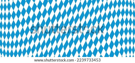 Bavarian Oktoberfest pattern with blue and white rhombus Flag of Bavaria Oktoberfest blue checkered background. Vector diamonds background.