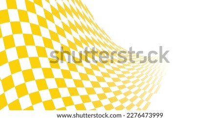 Yellow and white checkered abstract background. Race background with space for text. Racing flag vector illustration. Flag race background. 