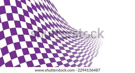 Purple and white checkered abstract background. Race background with space for text. Racing flag vector illustration. Flag race background. 