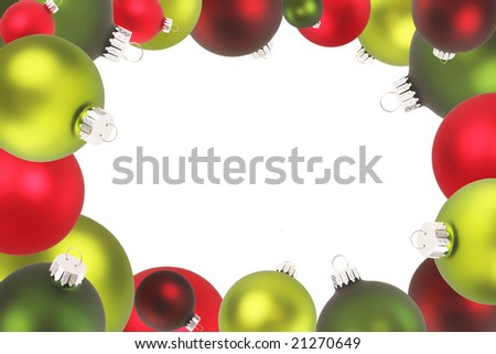 Christmas Ornaments In Red And Green. Stock Photo 21270649 : Shutterstock