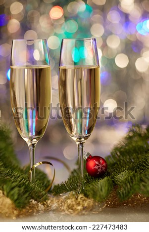new year champagne christmas romantic new-year tree
