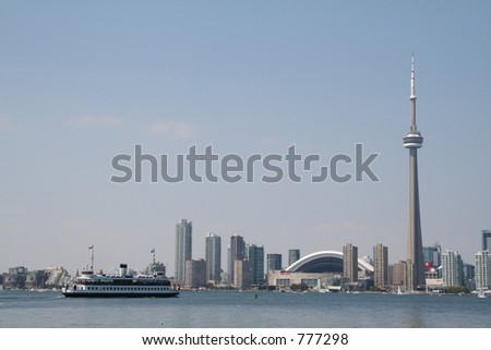 View of the Toronto Skyline across Lake Ontario