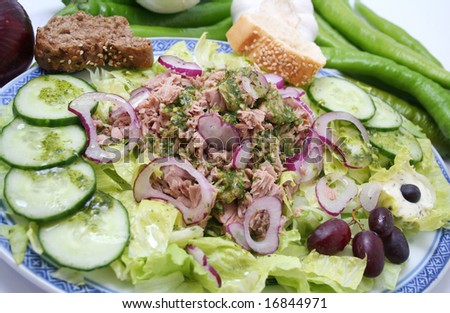 fresh salad with fish