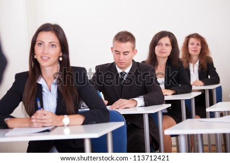 Portrait Of Business People At A Business School