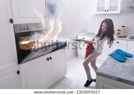 Similar – Image, Stock Photo Fire in the oven