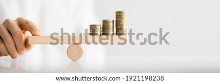 Inflation Price Balance. Financial Leverage. Money Concept Stock foto © 