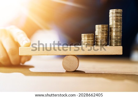 Financial Leverage And Money Balance. Finance And Price Stock foto © 