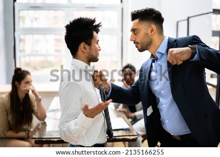 Man Fight At Workplace. Impolite Argument. Person Argue Foto stock © 