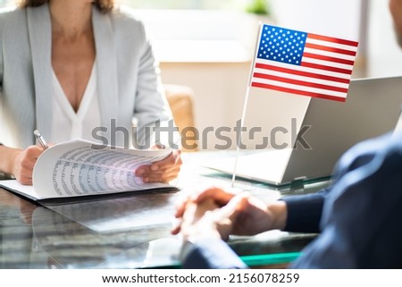 US Immigration Application And Consular Visa Interview Foto stock © 