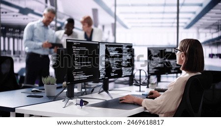 Similar – Image, Stock Photo Code on the computer screen