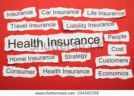 Health Insurance Text On Piece Of Paper Salient Among Other Related Keywords