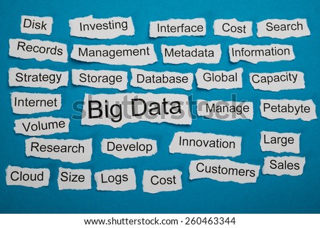 Word Big Data On Piece Of Paper Salient Among Other Related Keywords