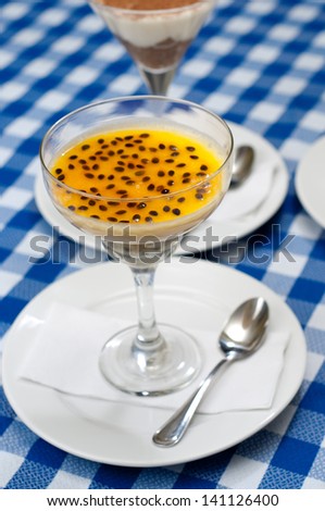 tasty and delicious passion fruit mousse