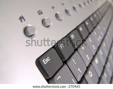 Escape Home - Pc keyboard concentrating on Escape key and internet home and email shortcut keys.