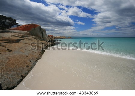 White Sand Turquoise Water Binalong, Bay of Fires, Tasmania, Australia